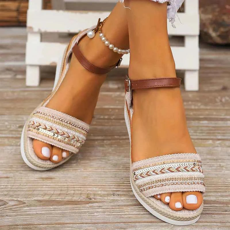 Maaike | Sandalen dames met sleehak en enkelbandje - view 4