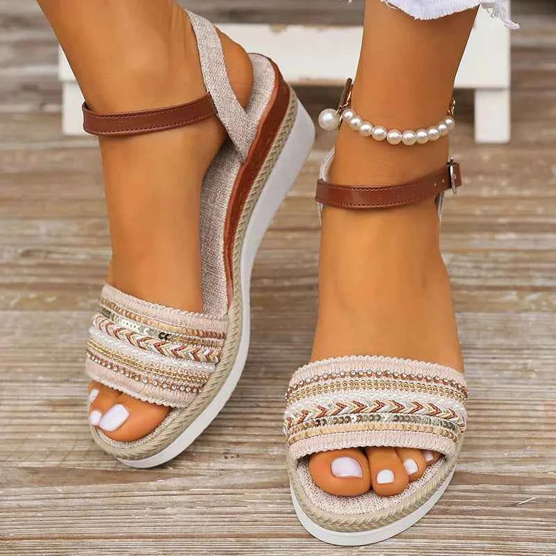 Maaike | Sandalen dames met sleehak en enkelbandje - view 5