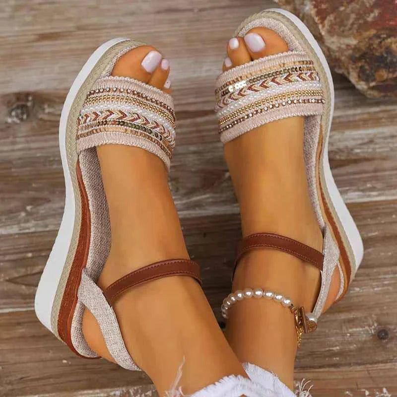 Maaike | Sandalen dames met sleehak en enkelbandje - view 6