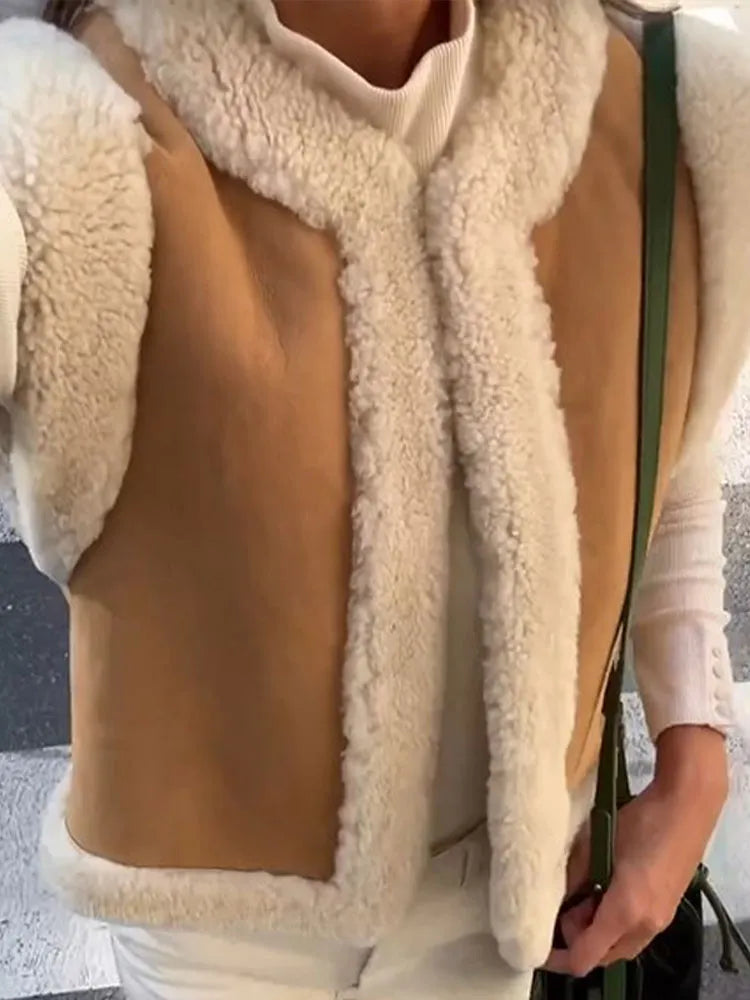Sienna - Teddy Imitatiebont Gilet – Warme Bodywarmer