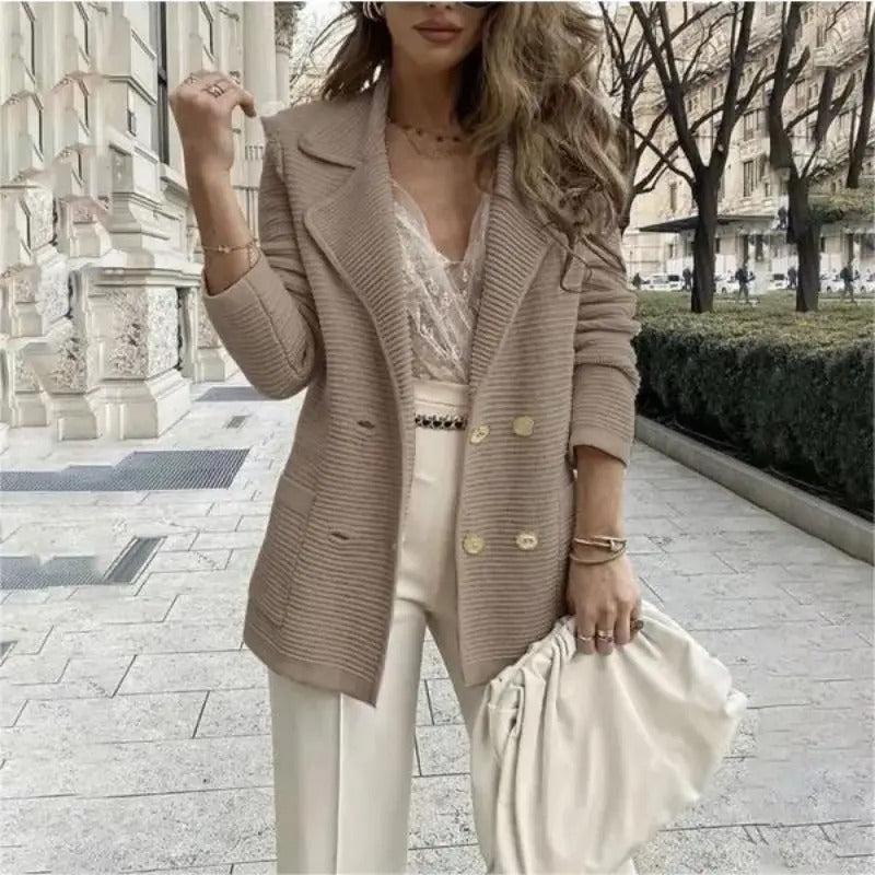 Valentina - Half Lange Blazer met Gouden Knopen voor Dames