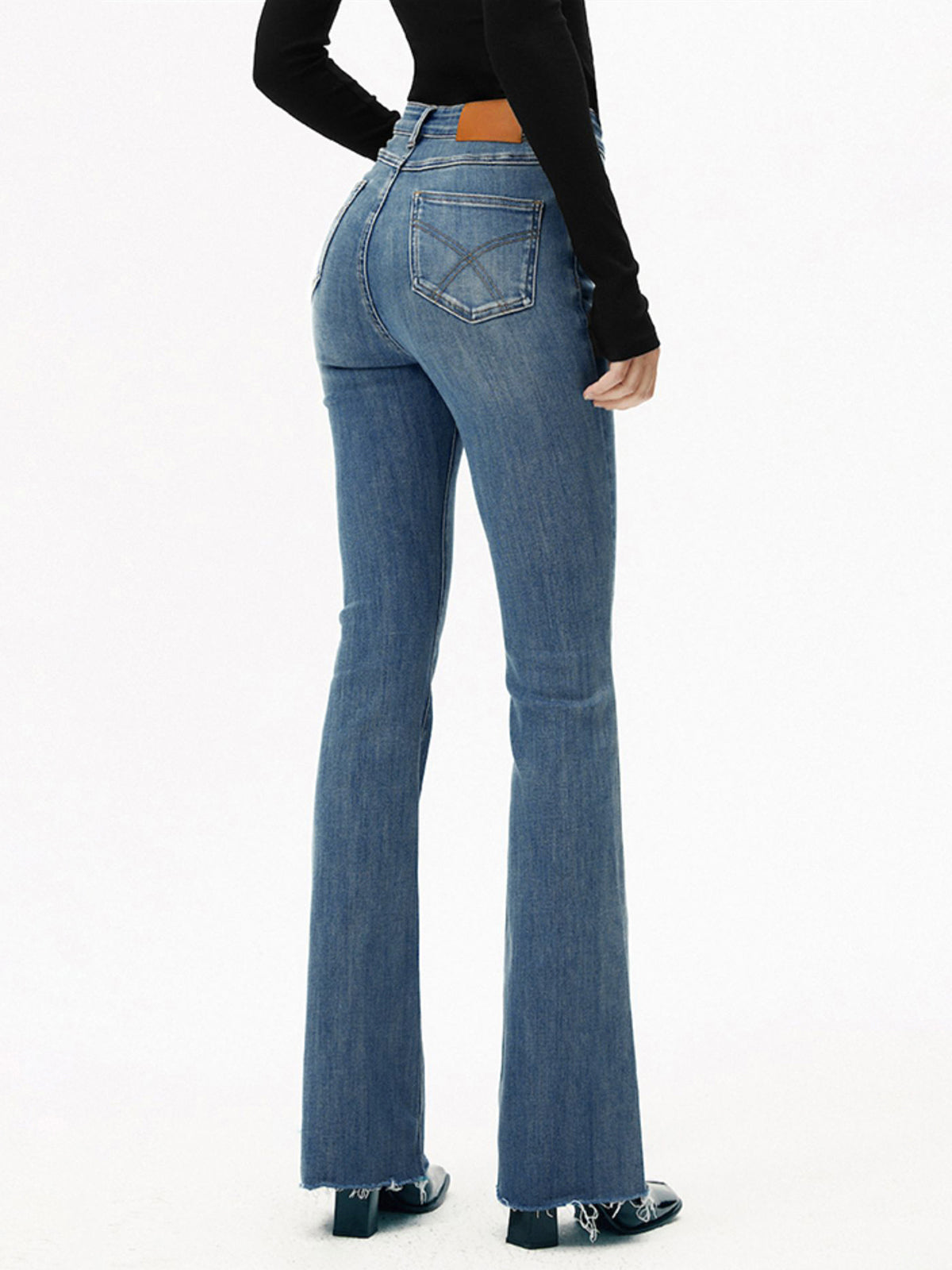 Mare | Bootcut jeans voor dames met hoge taille - Marineblauw