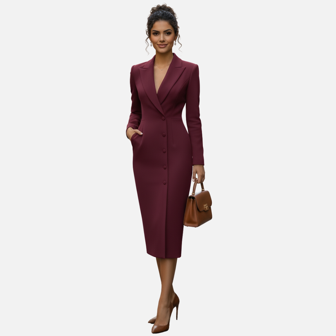 Marieke | Bodycon midi jurk voor dames - Rood