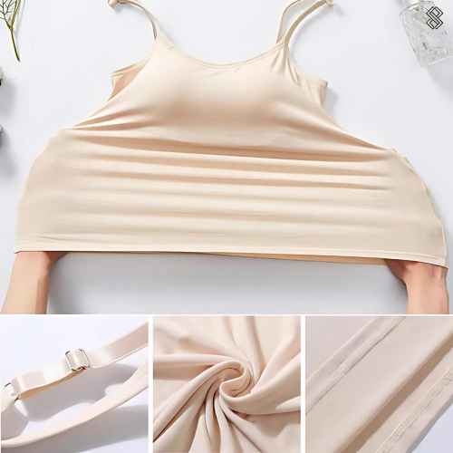 Marieke | Dames top met ingebouwde bh - Beige