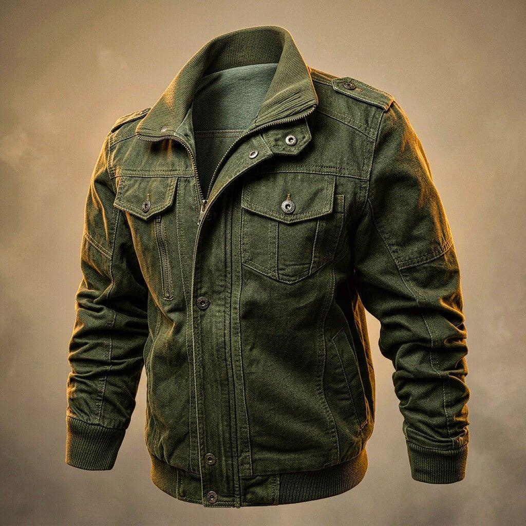 Marijn | Denim jas voor heren - Legergroen