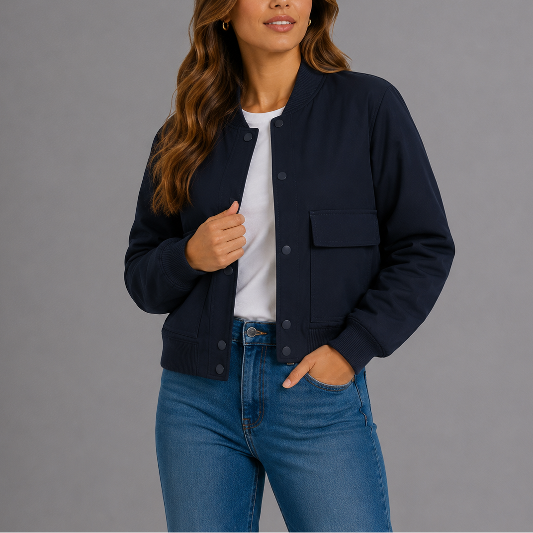 Marit | Casual bomberjack voor dames - Marineblauw