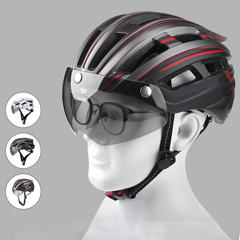 Marnix | Fietshelm met vizier en LED-achterlicht - view 5