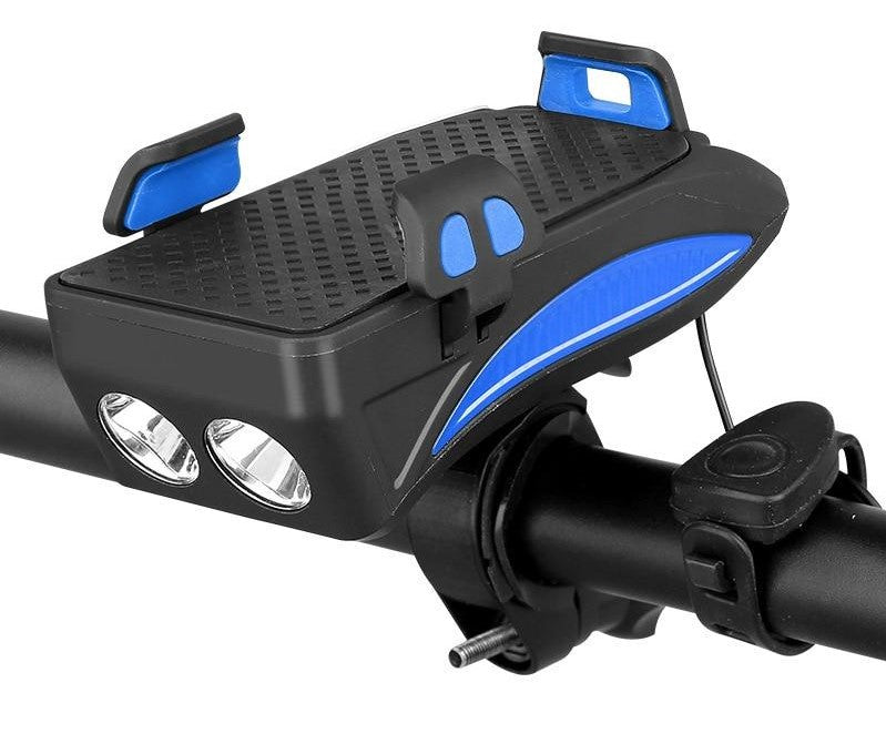 Max | 4-in-1 fietsgadget met telefoonhouder en verlichting - Blauw