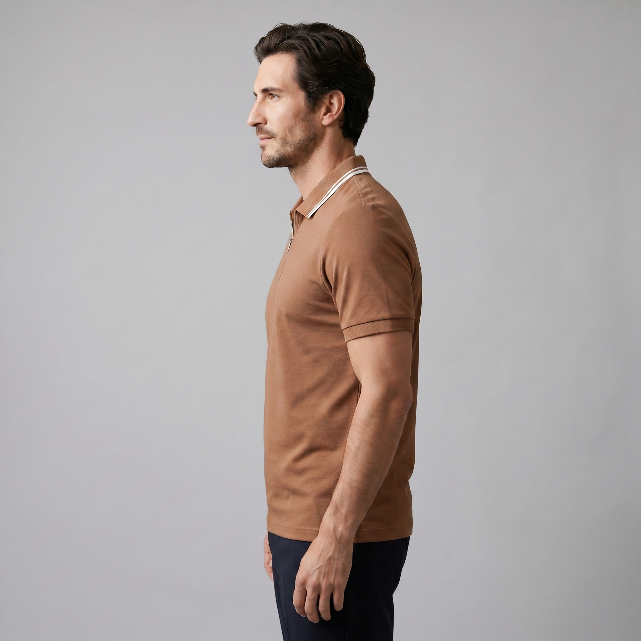 Mees | Poloshirt heren met korte mouw en rits - view 14