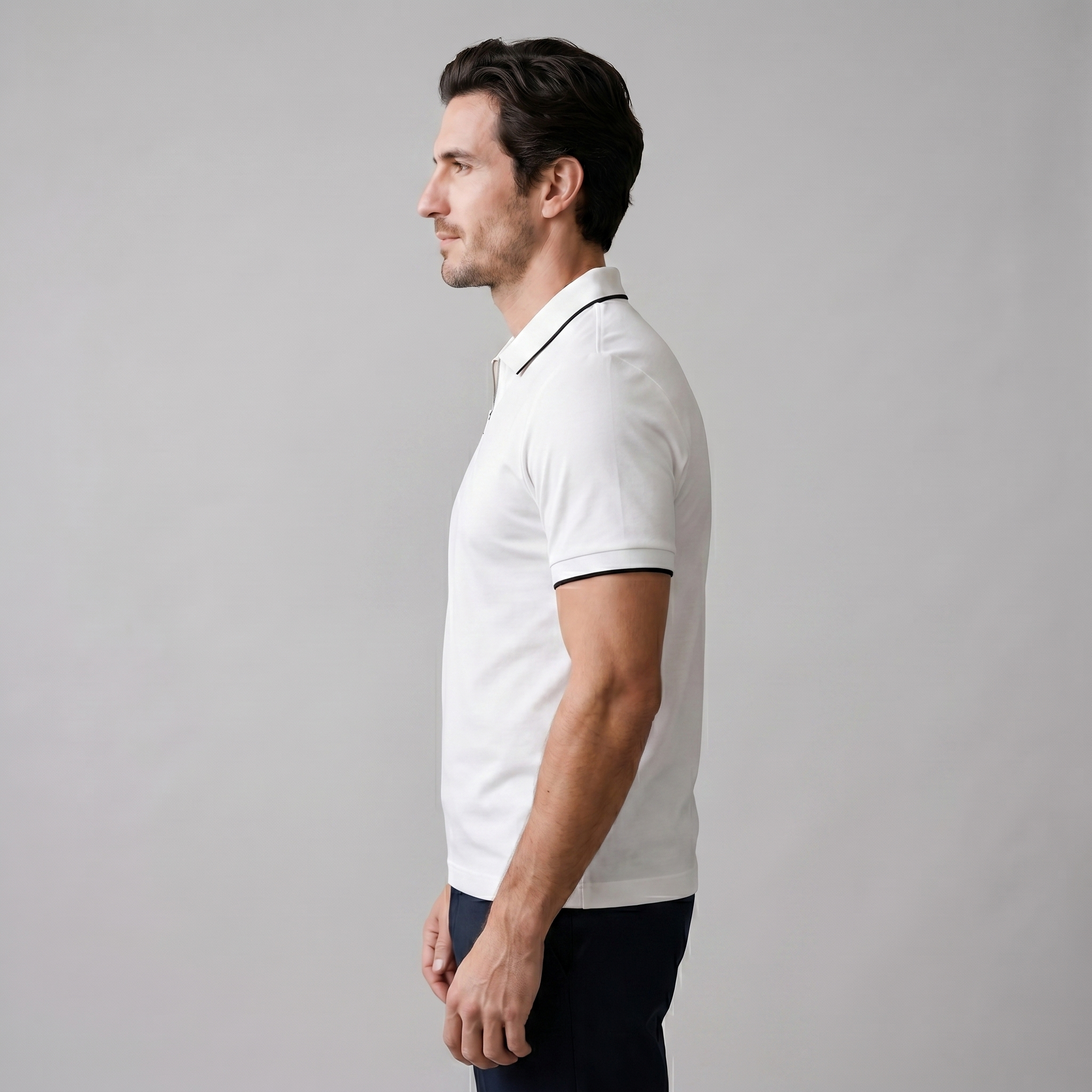 Mees | Poloshirt heren met korte mouw en rits - view 7