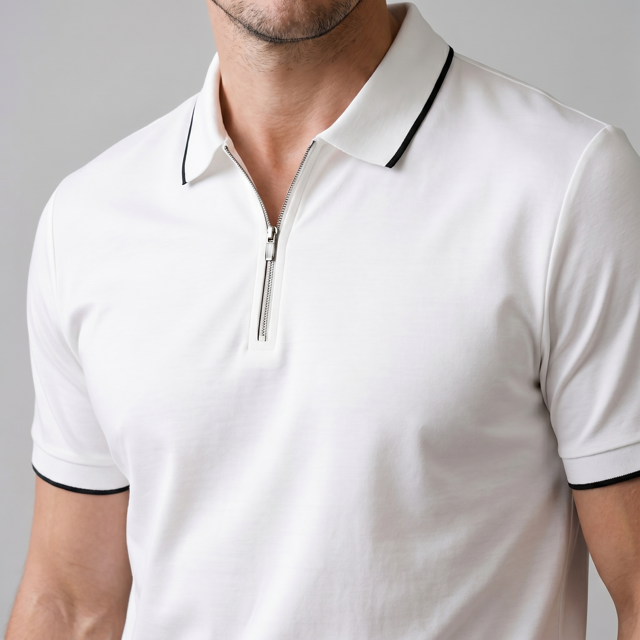 Mees | Poloshirt heren met korte mouw en rits - view 8
