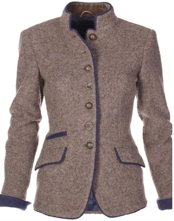 Tweekleurige vintage blazer voor dames – Gestructureerd retro statementjasje