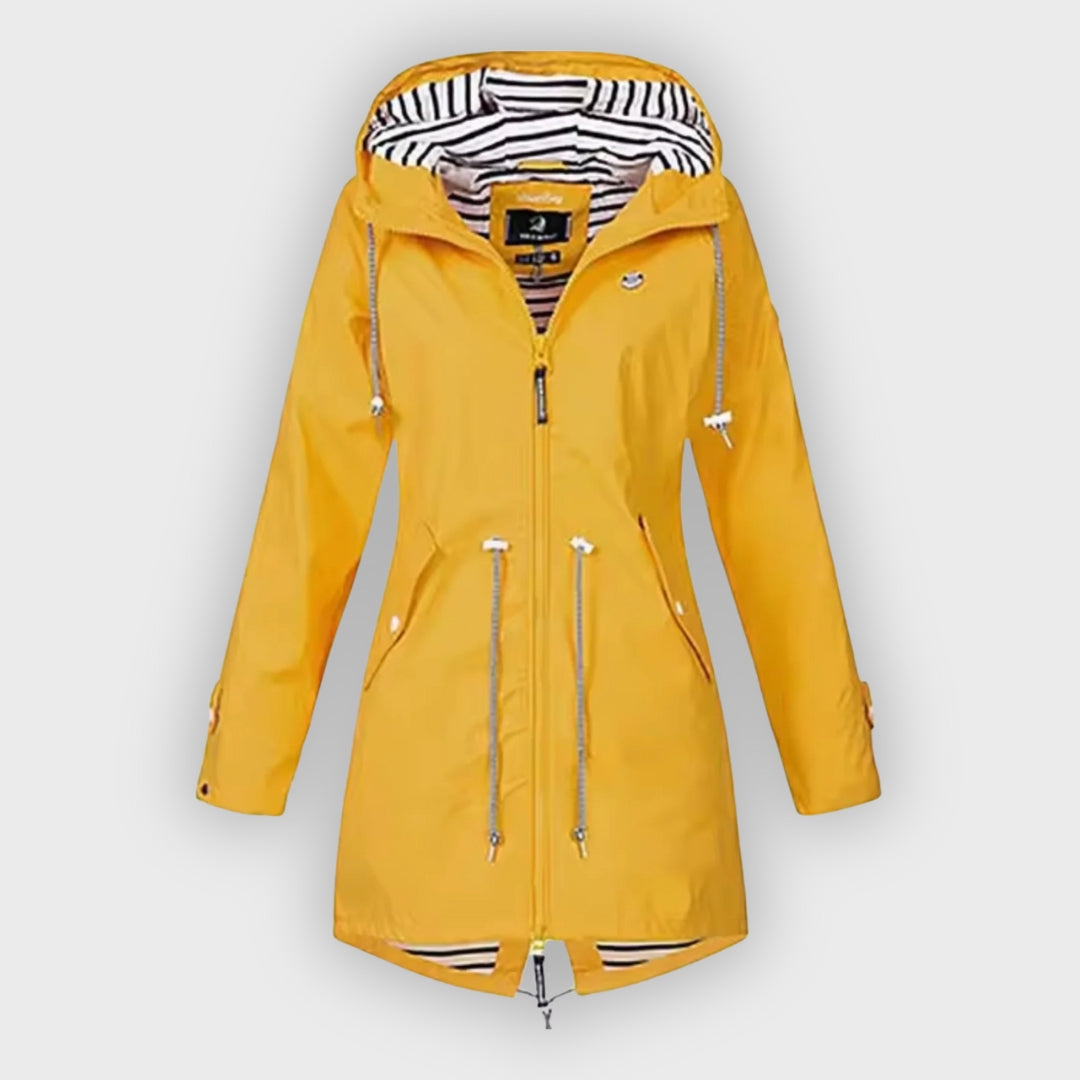 Nadia | Regenjas dames met capuchon - Geel