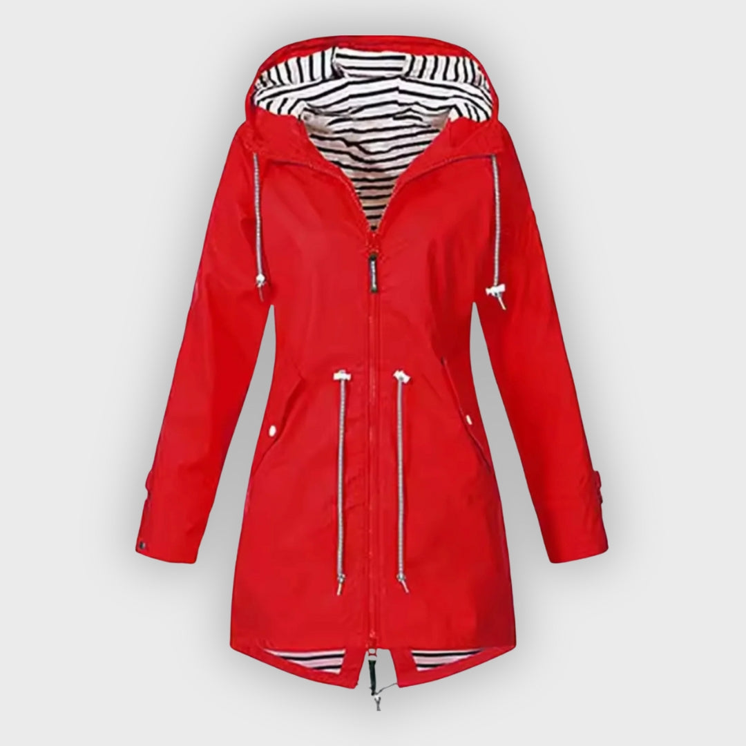 Nadia | Regenjas dames met capuchon - Rood
