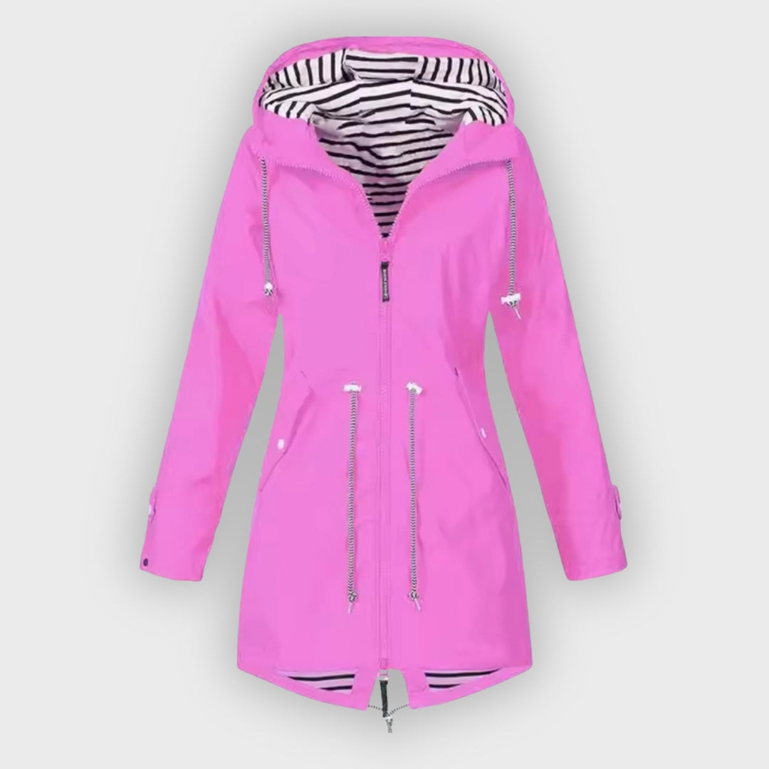 Nadia | Regenjas dames met capuchon - Roze