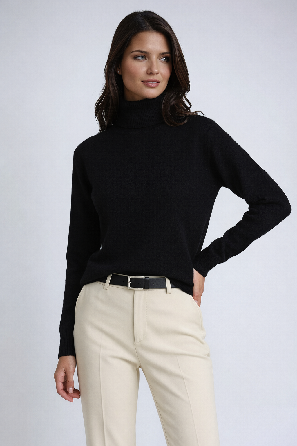 Navando - Pull col roulé femme | Tricoté & col haut