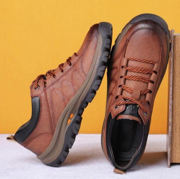 Navando | Luxe Leren Heren Veterschoen met Verfijnde Afwerking