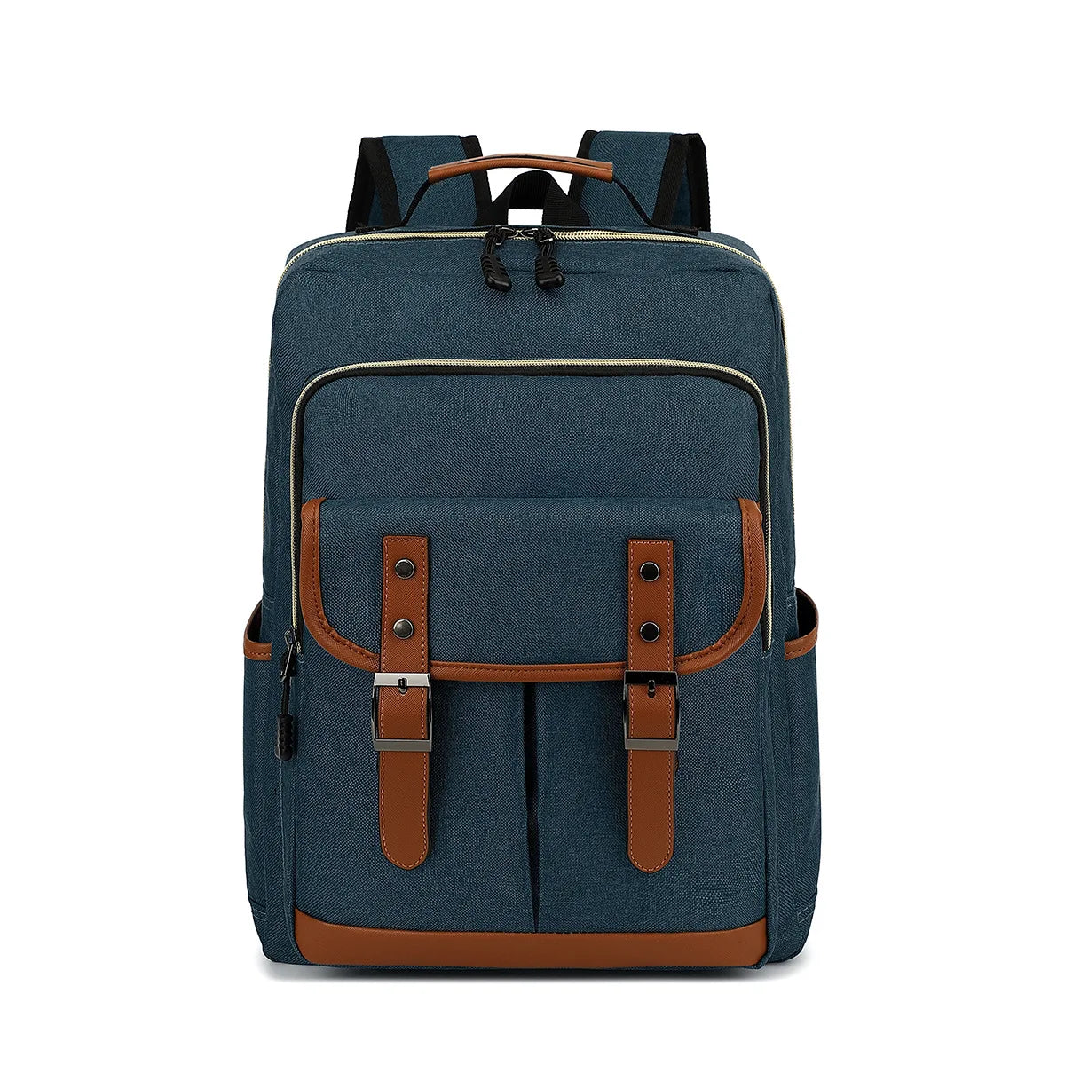 Niels | Canvas laptoprugzak voor reizen en werk - Donkerblauw