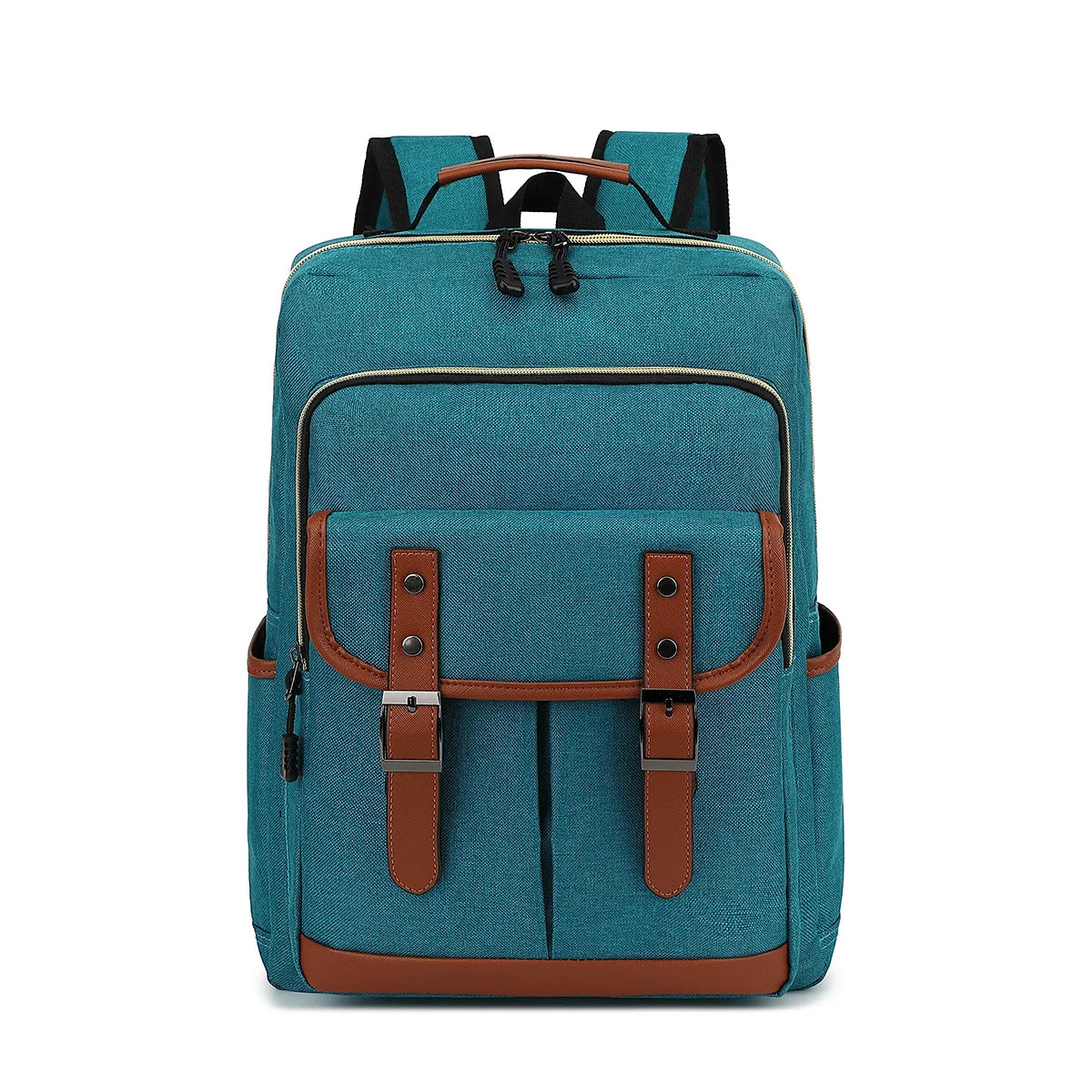 Niels | Canvas laptoprugzak voor reizen en werk - Pauwblauw