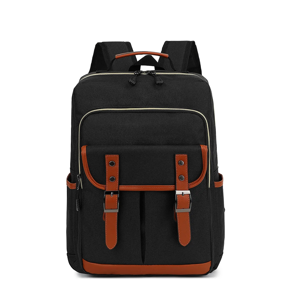 Niels | Canvas laptoprugzak voor reizen en werk - Zwart