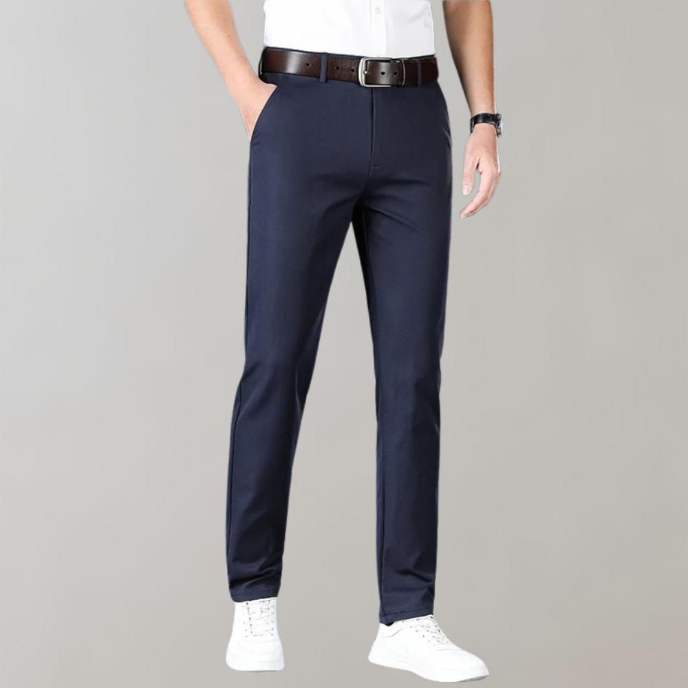 Niels | Chino met slanke pasvorm voor heren - Blauw