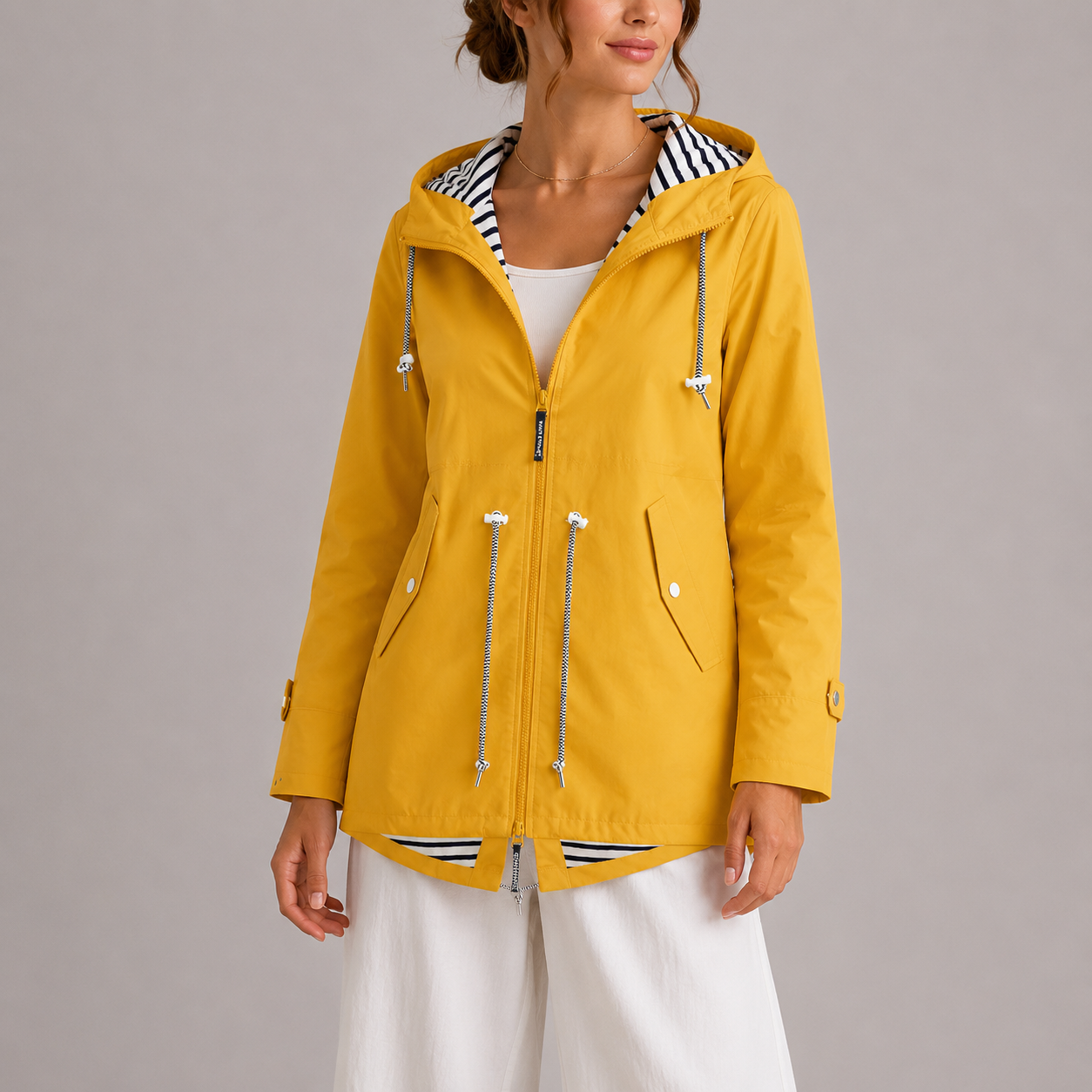 Nienke | Regenjas voor dames met capuchon - Geel