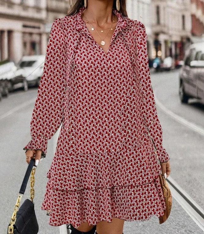 Lisa - Trendy Jurk Met Patroon