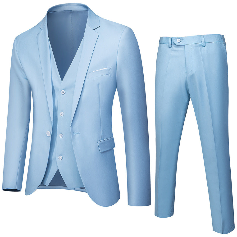 Peer | Driedelig pak voor heren met slim fit - Hemelsblauw