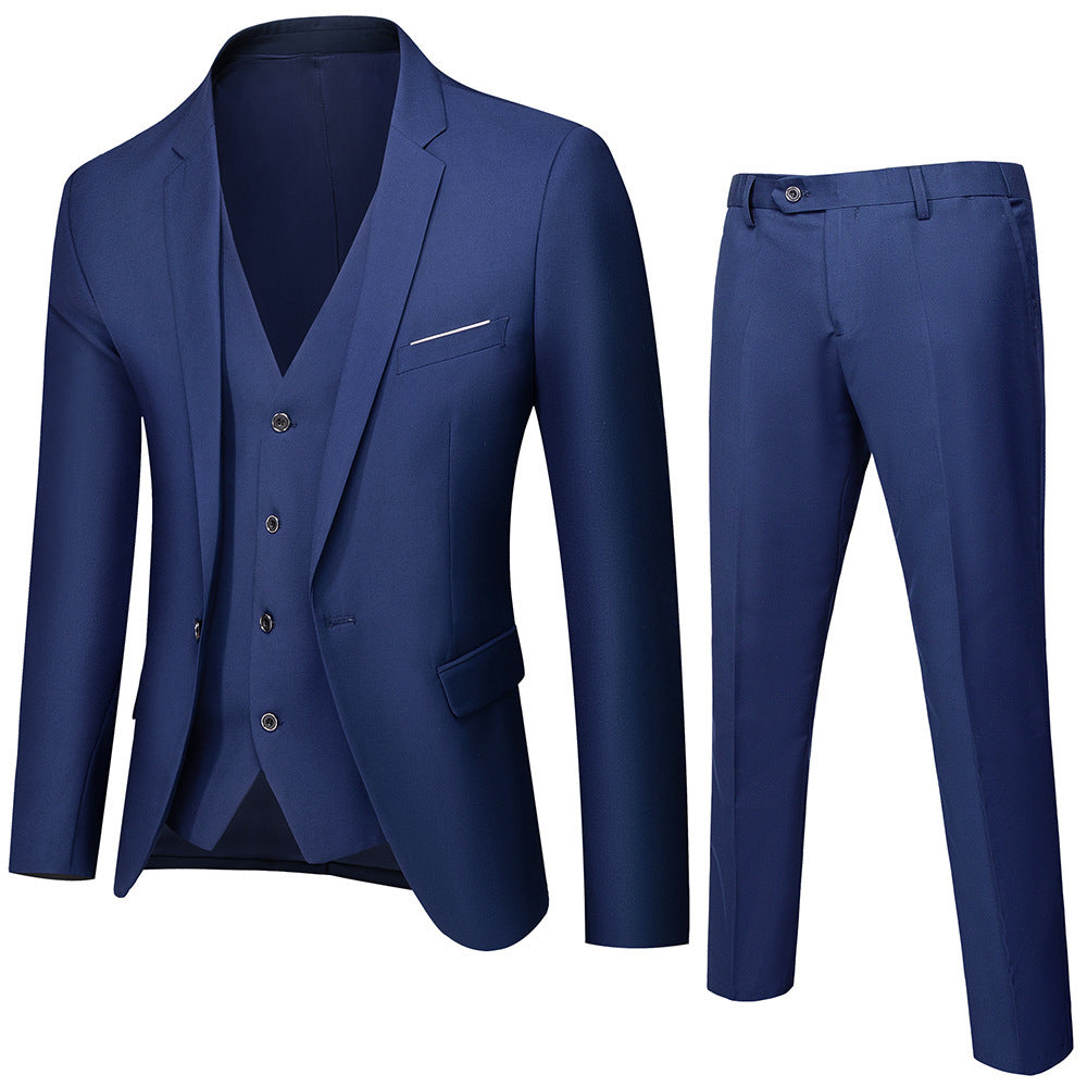 Peer | Driedelig pak voor heren met slim fit - Marineblauw