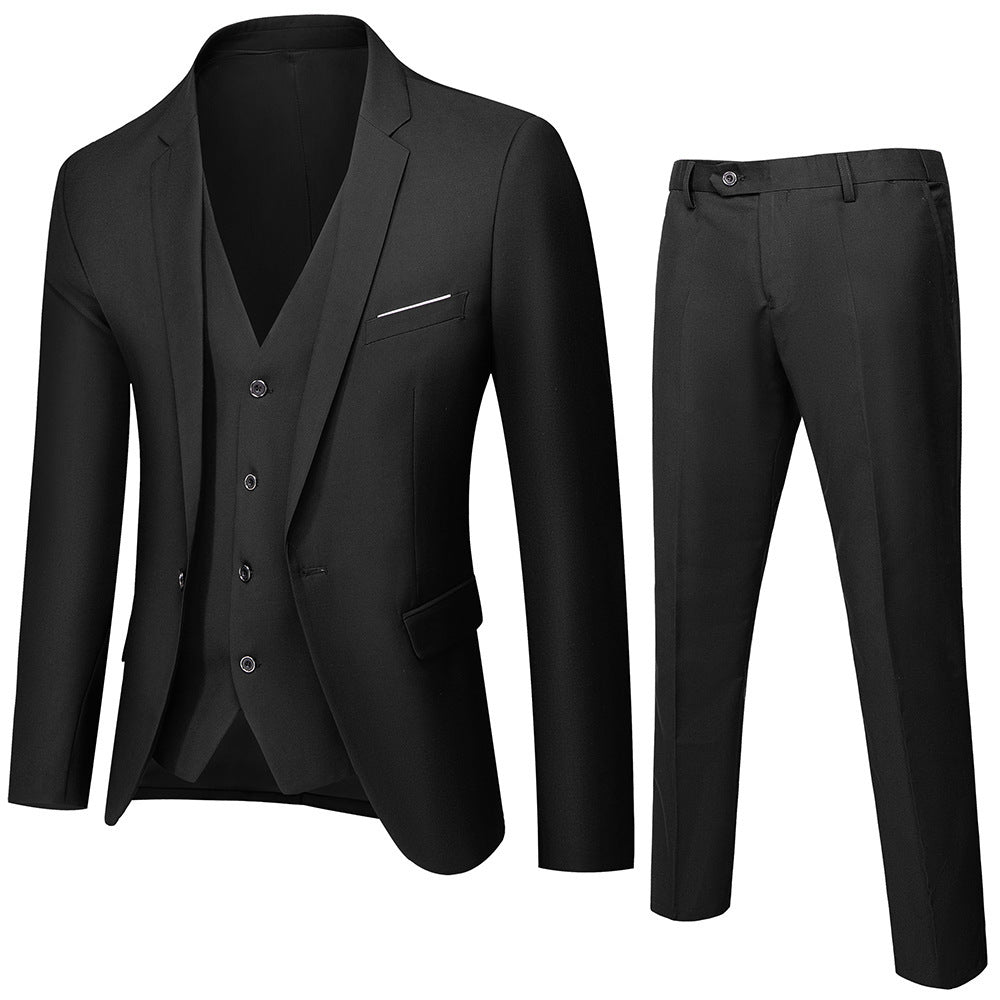 Peer | Driedelig pak voor heren met slim fit - Zwart