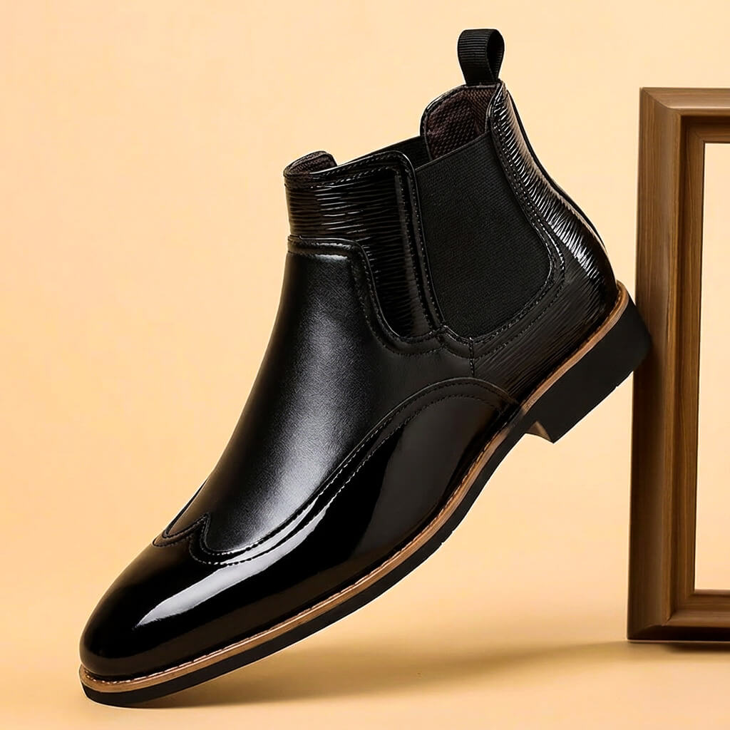 Pepijn | Leren chelsea boots voor heren - Obsidiaanzwart