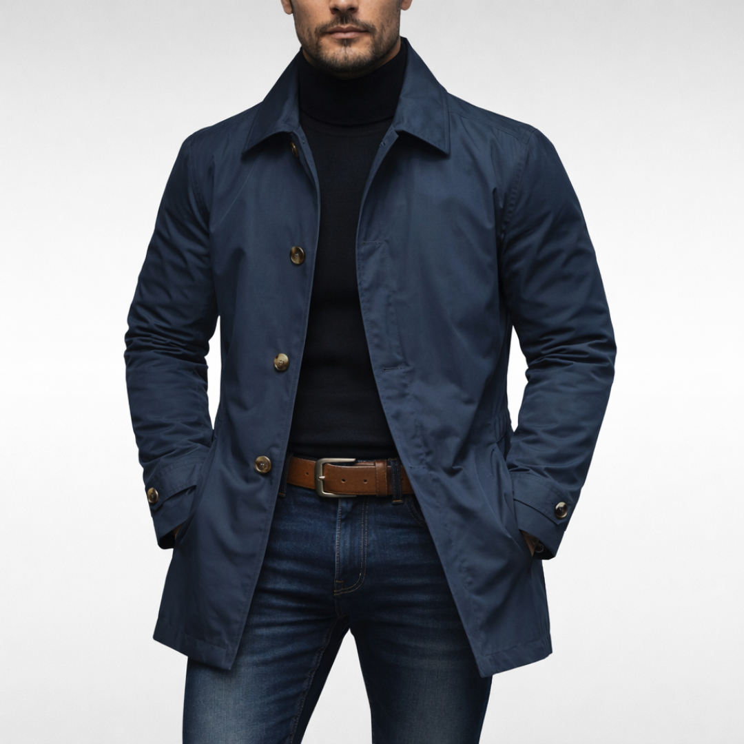 Philip | Nette overjas voor heren - Marineblauw
