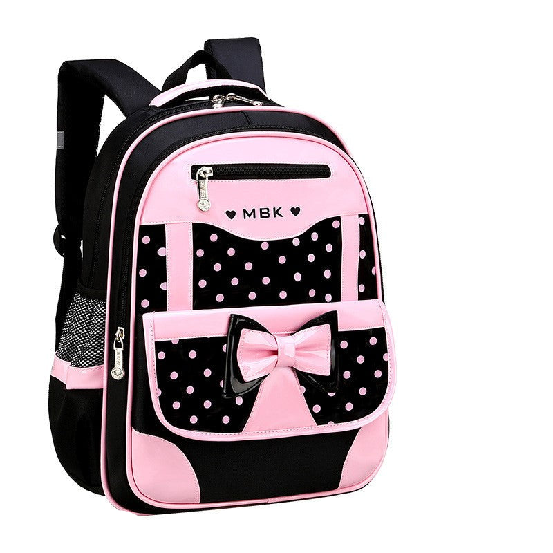 Puck | Schooltas voor meisjes met stippen - Zwart
