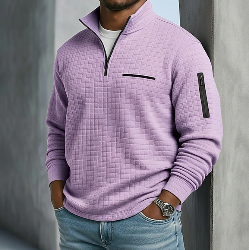 Rein | Half zip sweater voor heren - Paars