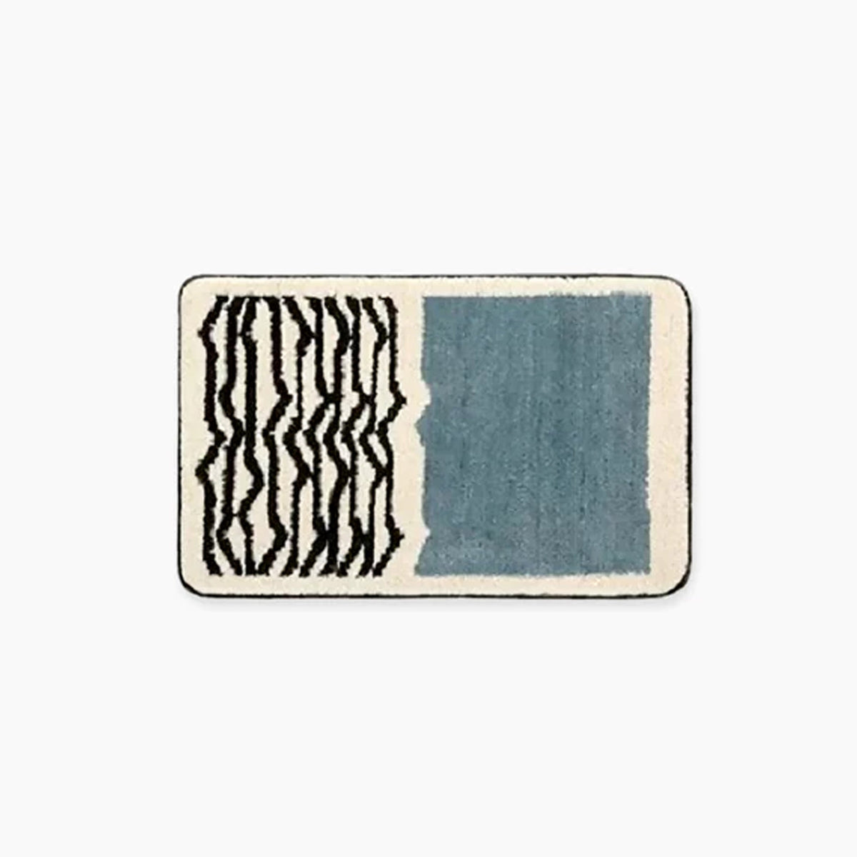 Rens | Antislip badmat met abstract Scandinavisch design - Blauw