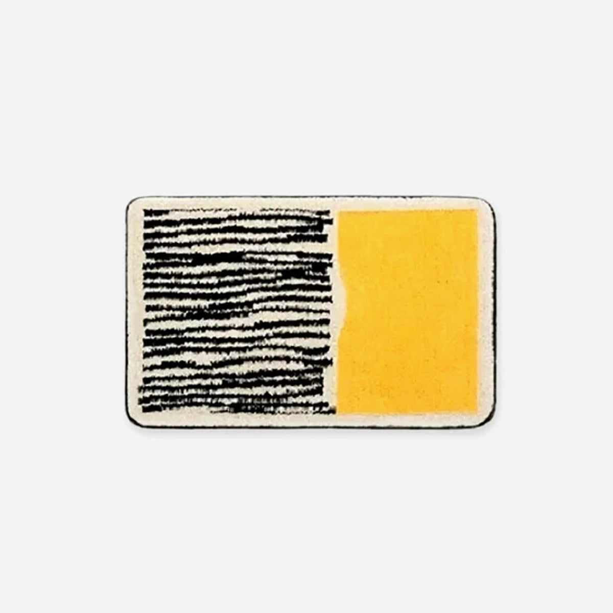 Rens | Antislip badmat met abstract Scandinavisch design - Geel