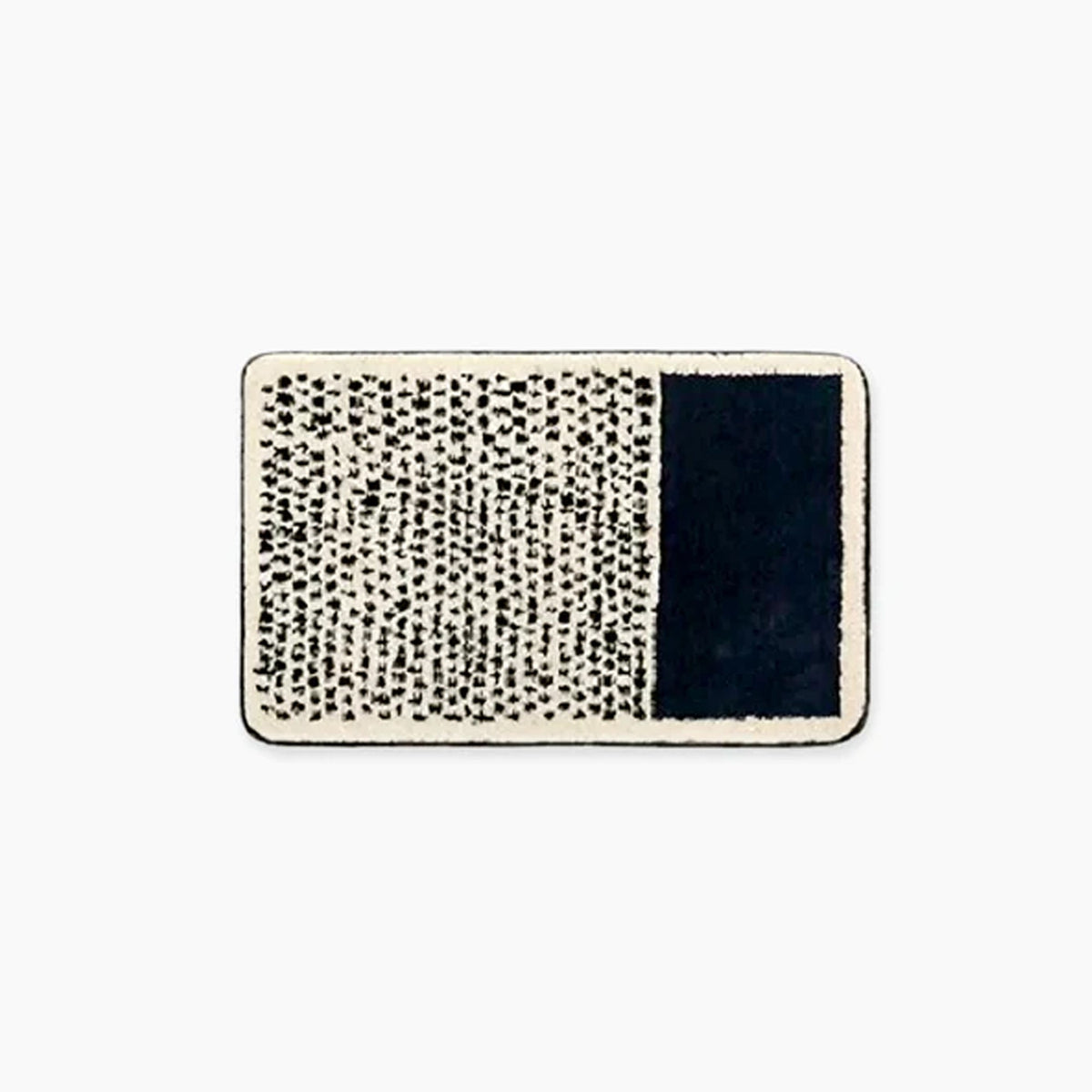 Rens | Antislip badmat met abstract Scandinavisch design - Zwart