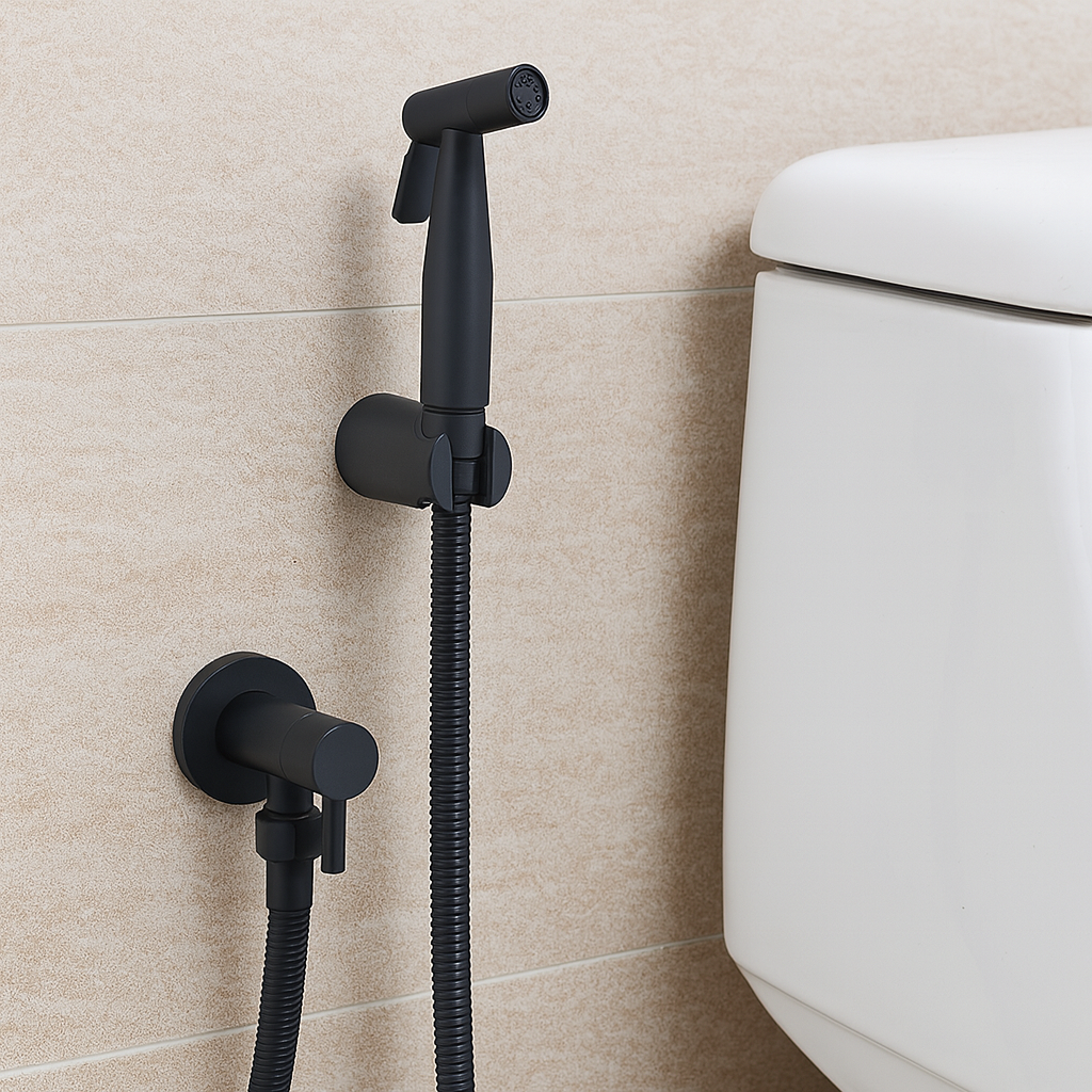 Rick | Bidet handdouche van rvs met wandmontage - Zwart