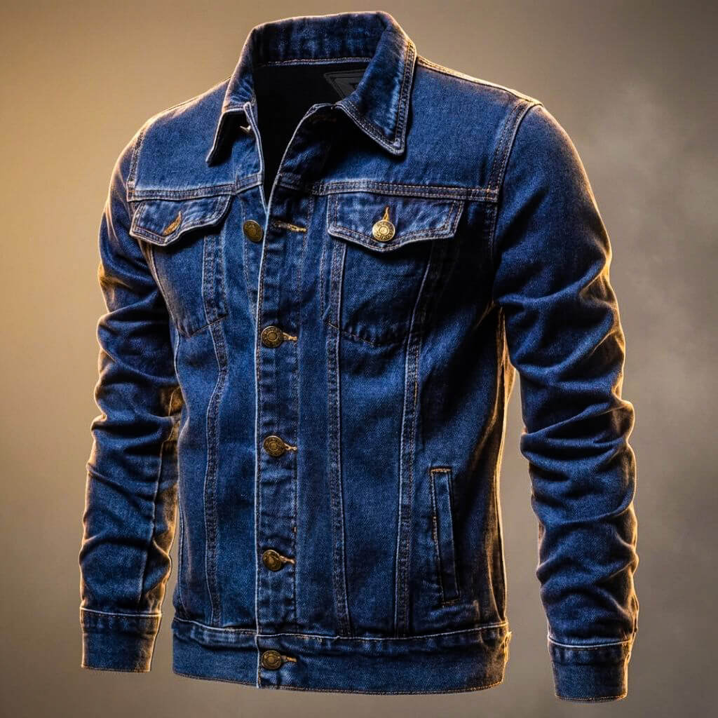 Roelof | Denim jas voor heren - Donkerblauw