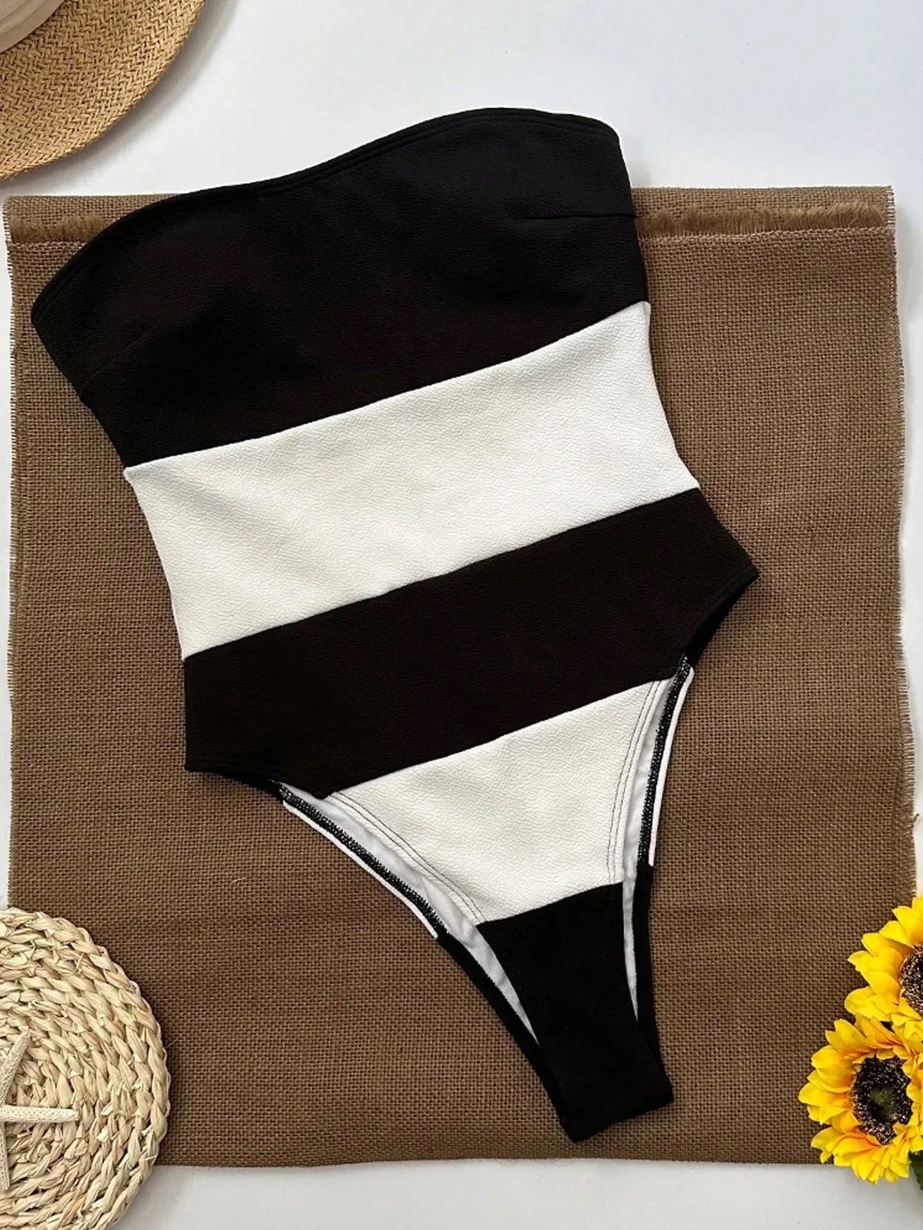 Roos | Strapless gestreept badpak - view 3