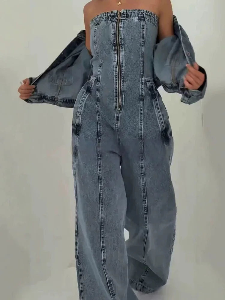 Rosa | Tweedelige denim set voor dames - foto 4