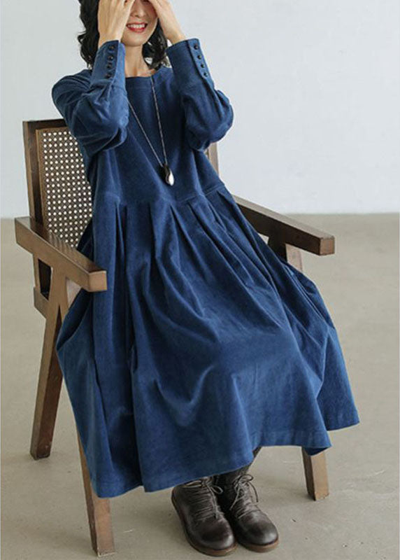 Rosalie | Corduroy jurk voor dames - Blauw