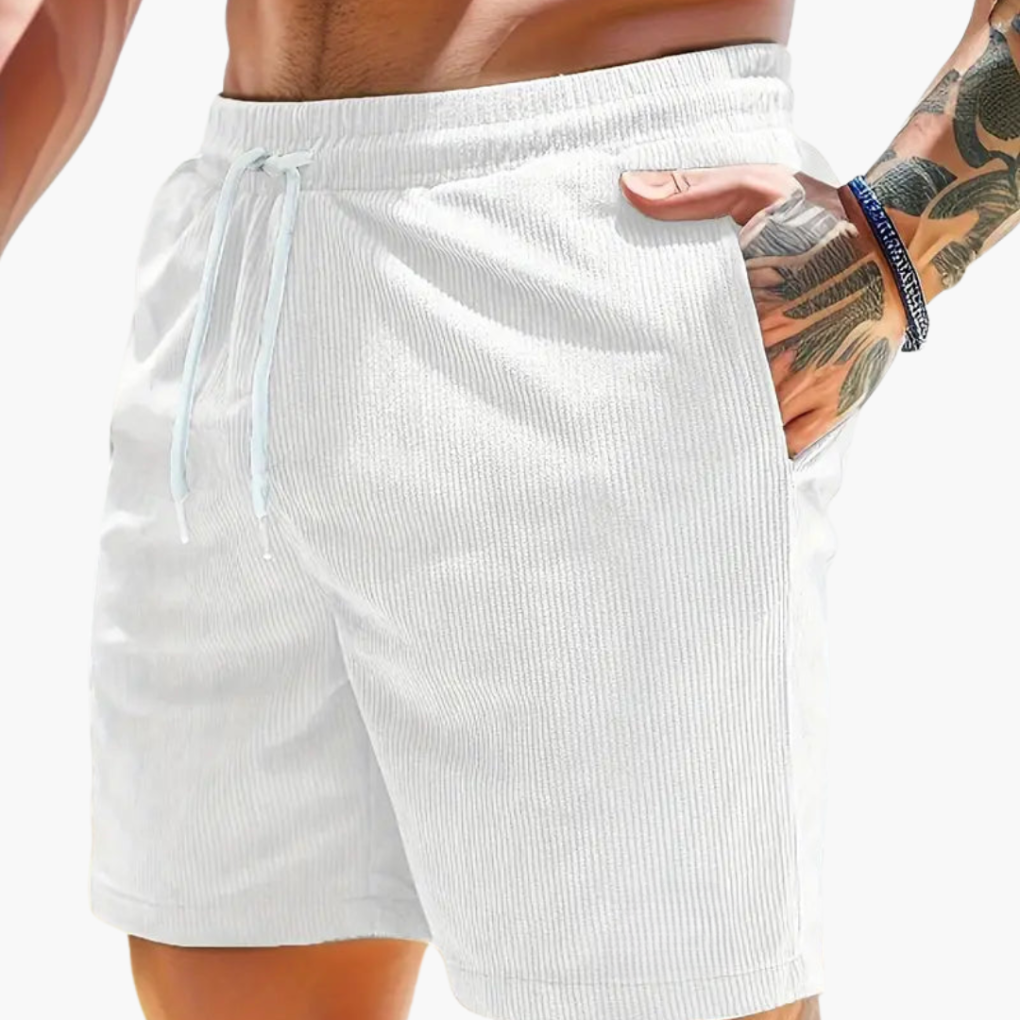 Ruben | Corduroy korte broek voor heren - Wit
