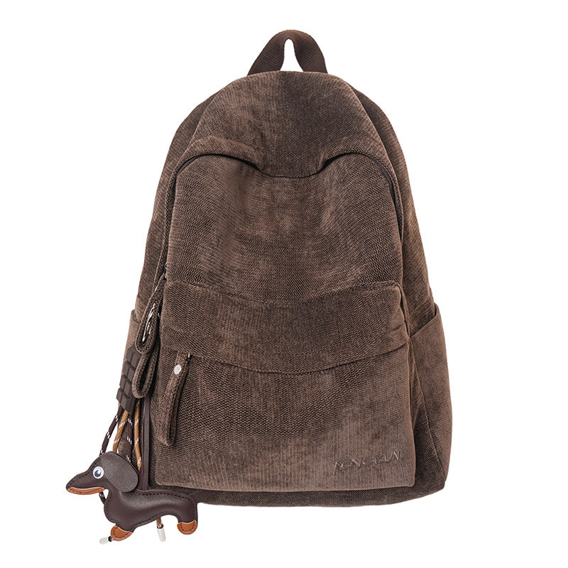 Ruud | Corduroy rugzak voor school - Koffie