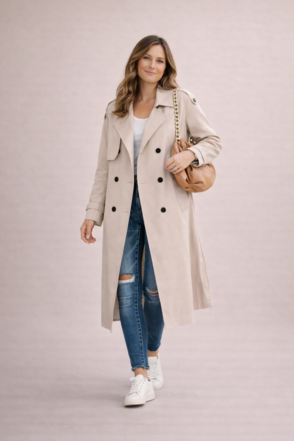 Saar | Trenchcoat dames dubbelrijig met ceintuur - view 9