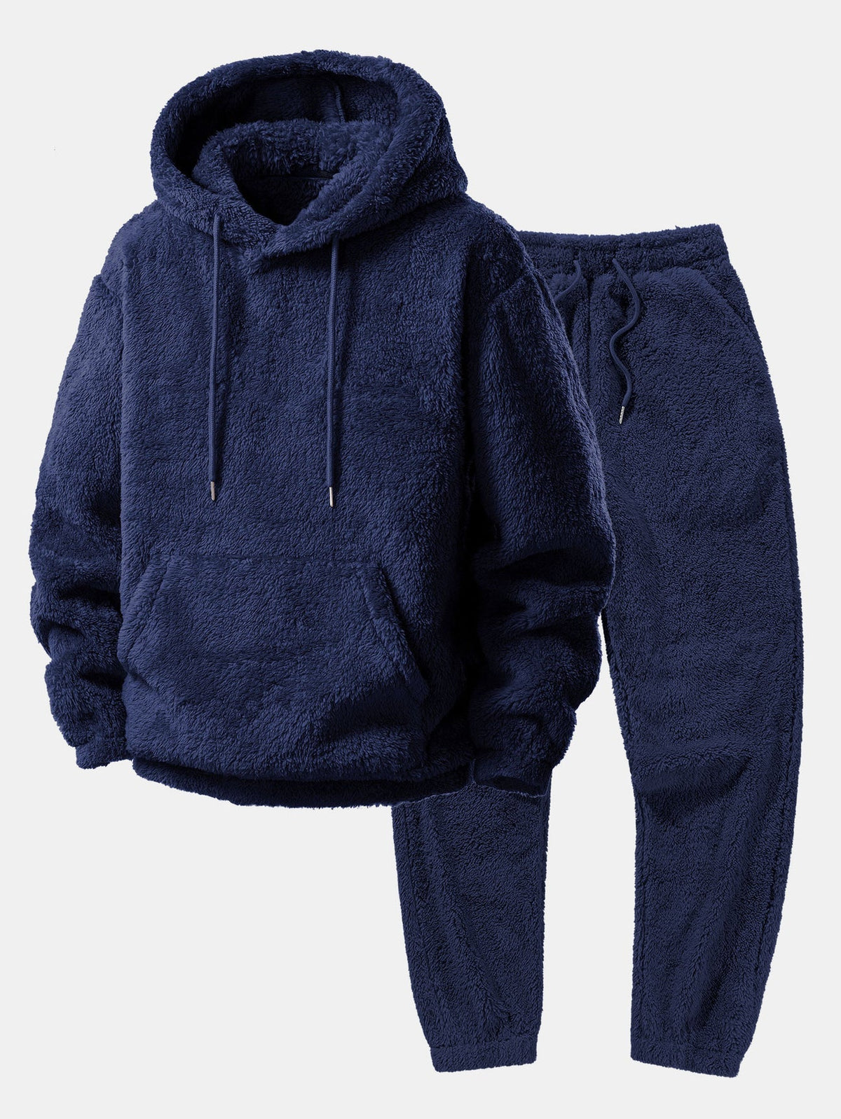 Sam | Fleece trainingspak heren met capuchon - Marineblauw