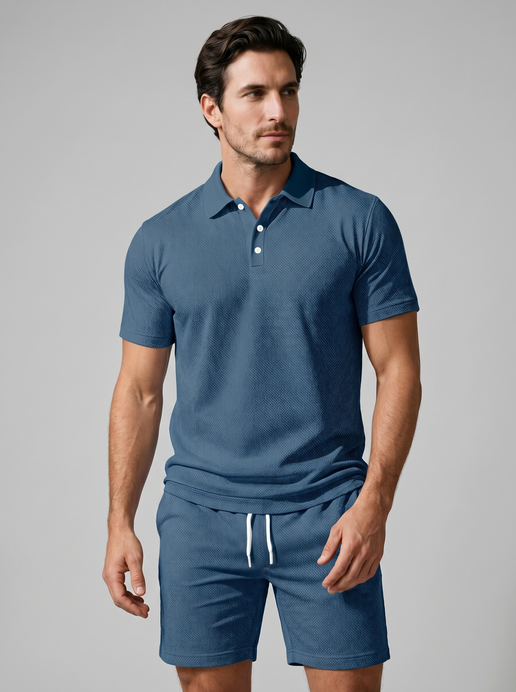 Sam | Polo en shorts set voor heren - Marineblauw
