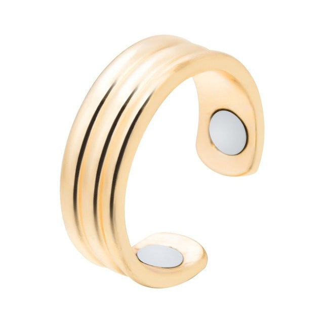 Sam | Verstelbare ring van stainless steel - Goud