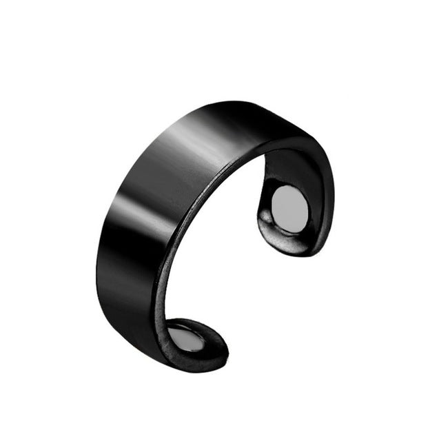 Sam | Verstelbare ring van stainless steel - Zwart 2