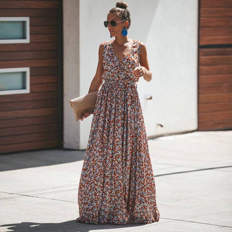 Selma | Maxi jurk voor dames met bloemenprint - view 2
